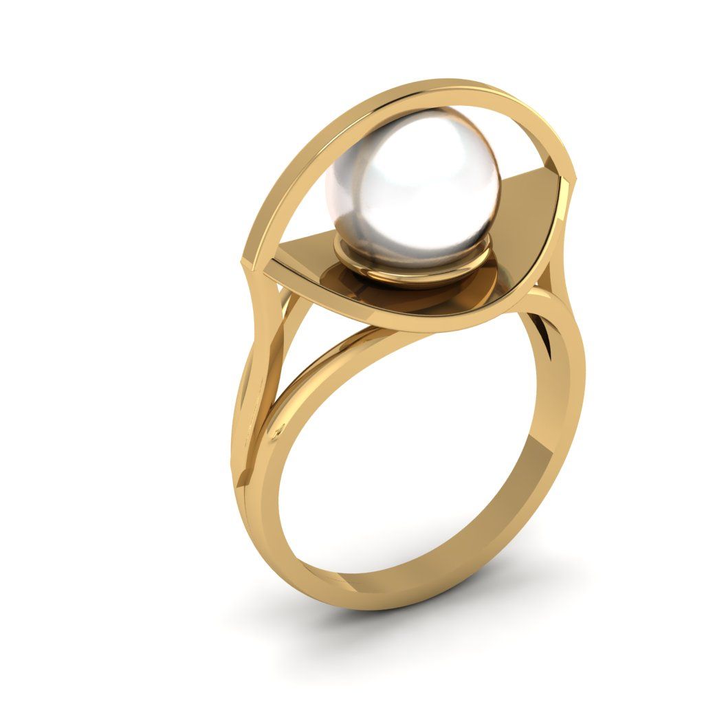 Перстень из красного золота  с жемчугом (модель 02-2631.0.1310)