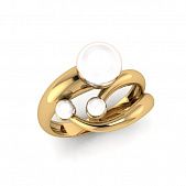 Перстень из красного золота  с жемчугом (модель 02-2633.0.1310)