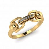 Перстень из красного золота  с цирконием (модель 02-2831.0.1401)