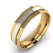 Обручальное кольцо из красного+белого золота  (модель 04-0160.0.4000)