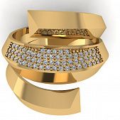 Перстень из красного золота  с цирконием (модель 02-1702.0.1401)