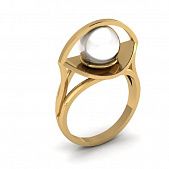 Перстень из красного золота  с жемчугом (модель 02-2631.0.1310)
